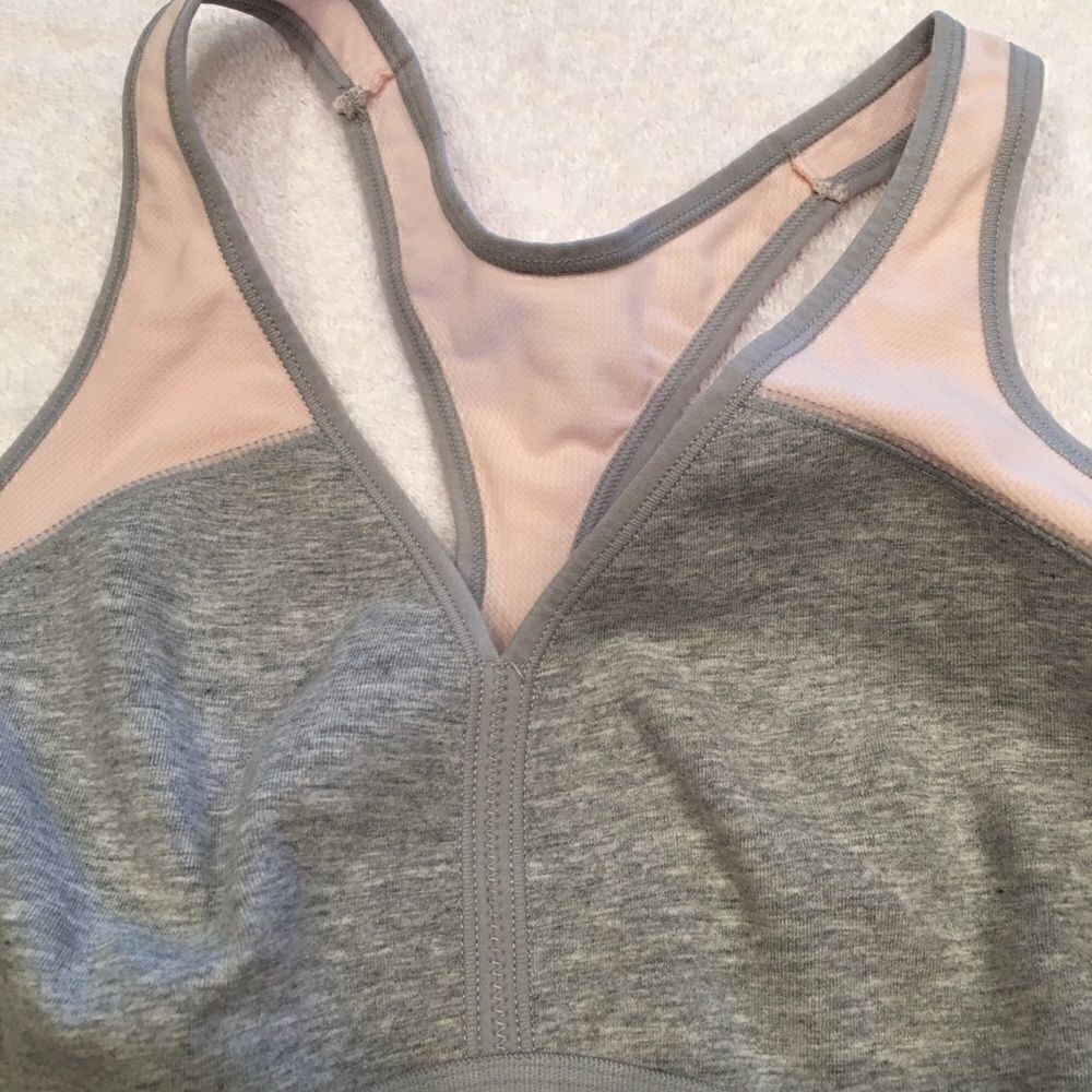 Danskin Now gray pink athletic bra 36 stretch hook - Picture 3 of 5